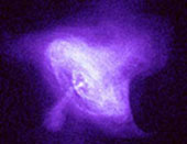 Le pulsar dans la nébuleuse du crabe.